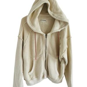 We The Free Textured Cream Zip-Up Hoodie Jacket